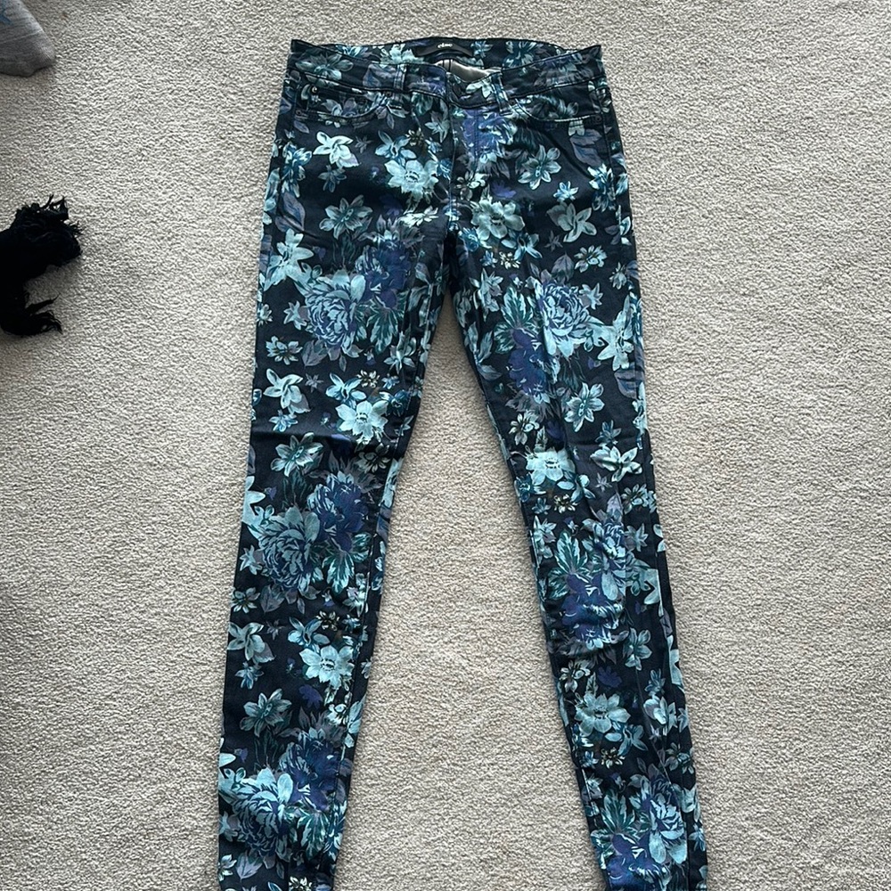 Floral Patterned Skinny Jeans